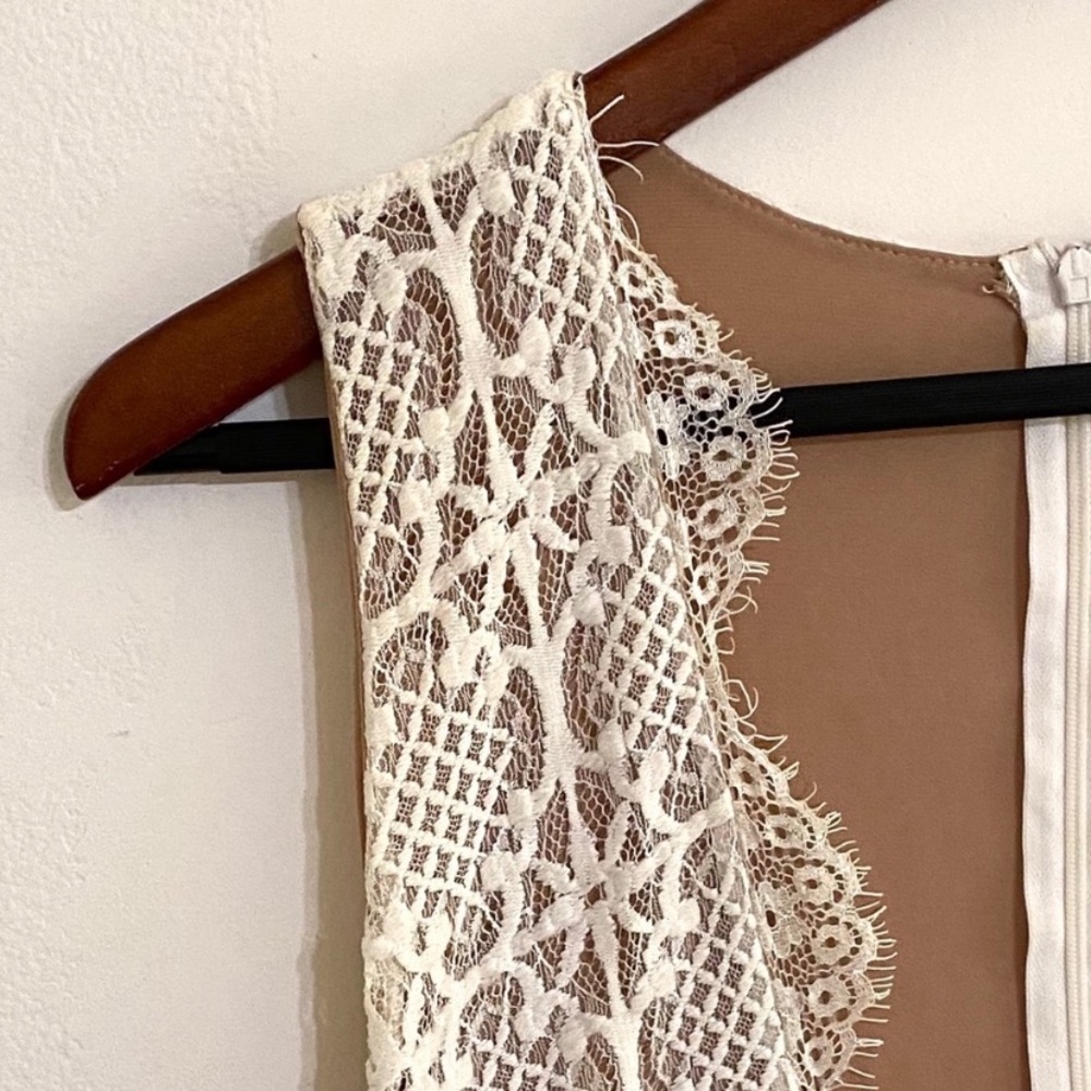 Cream colored lace romper dress